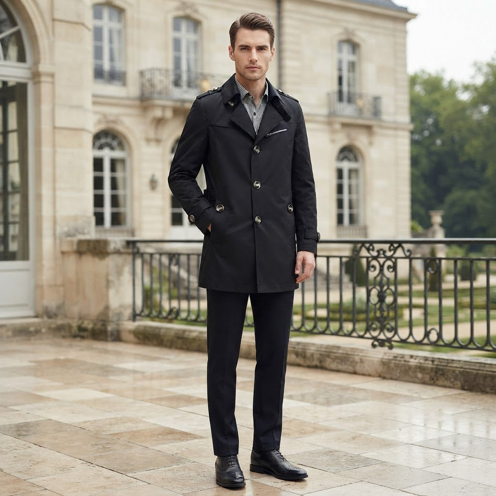 Trench Coat Men | Stylish All-Season Long Coat